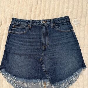 We The Free Blue Denim Mini Skirt